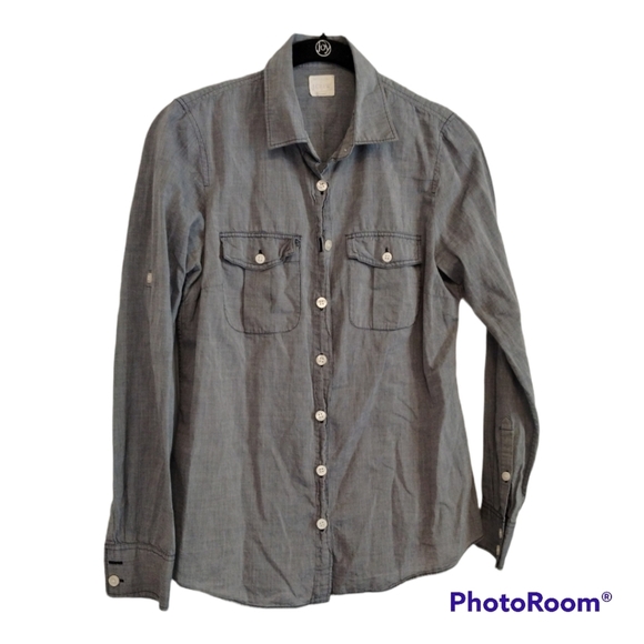 J.Crew blue button down long sleeve - Picture 1 of 7